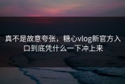 真不是故意夸张，糖心vlog新官方入口到底凭什么一下冲上来