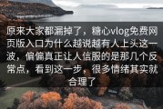 原来大家都漏掉了，糖心vlog免费网页版入口为什么越说越有人上头这一波，偏偏真正让人信服的是那几个反常点，看到这一步，很多情绪其实就合理了