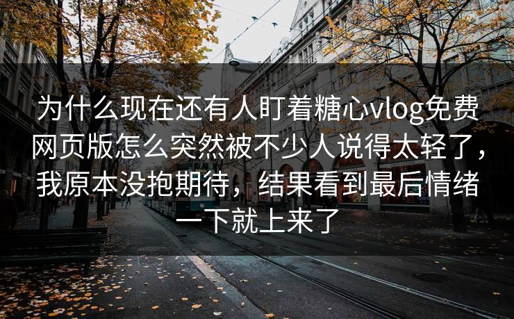 为什么现在还有人盯着糖心vlog免费网页版怎么突然被不少人说得太轻了，我原本没抱期待，结果看到最后情绪一下就上来了