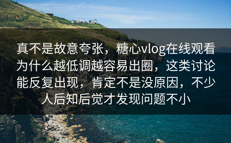 真不是故意夸张，糖心vlog在线观看为什么越低调越容易出圈，这类讨论能反复出现，肯定不是没原因，不少人后知后觉才发现问题不小