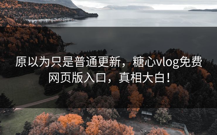 原以为只是普通更新,糖心vlog免费网页版入口,真相大白! 原以为只是普通更新,糖心vlog免费网页版入口,真相大白!