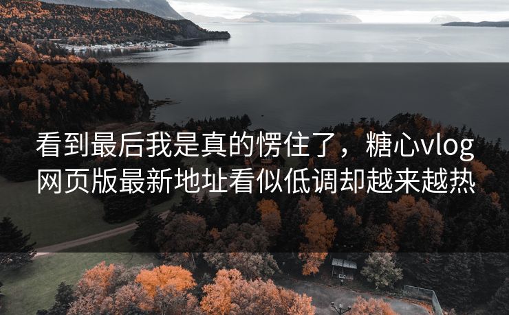 看到最后我是真的愣住了,糖心vlog网页版最新地址看似低调却越来越热 看到最后我是真的愣住了,糖心vlog网页版最新地址看似低调却越来越热